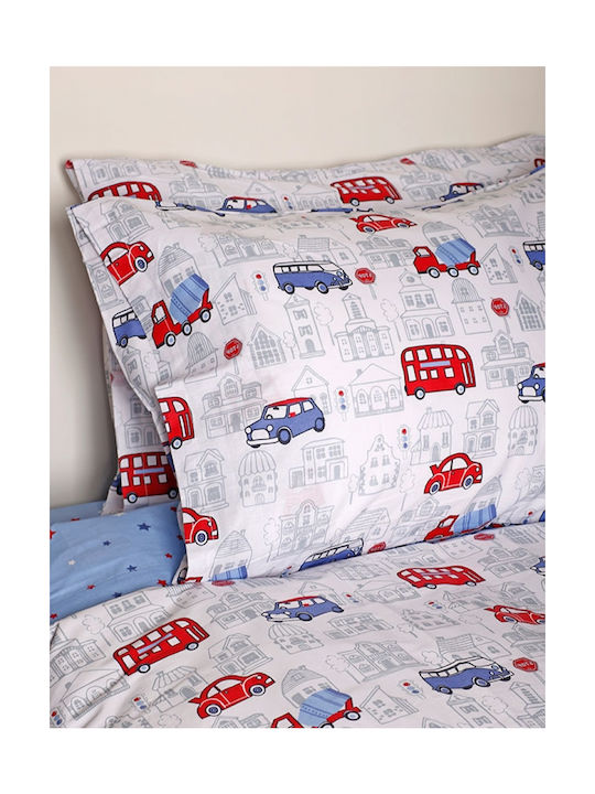 Sunshine Sheet Set Single with Elastic Band Cotton Cotton Feelings 42 White 105x205cm 3pcs
