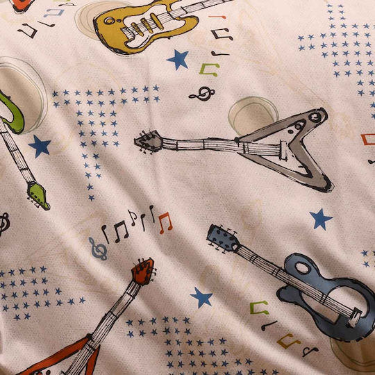 Melinen Kids Sheets Single with Elastic Band Ecru 170x260cm