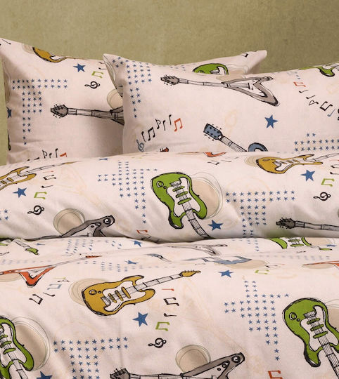 Melinen Sheet Set Single with Elastic Band Cotton Ecru 170x260cm 3pcs
