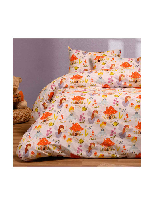 Melinen Σετ Σεντόνια Μονά Βαμβακερά Peach 170x270cm 3τμχ