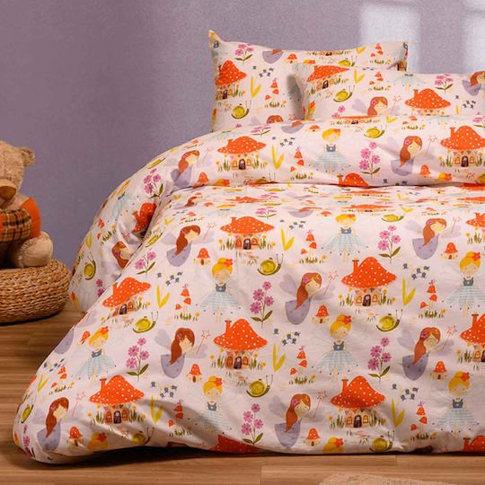 Melinen Комплект чаршафи Единично Памучни Peach 170x270см 3бр