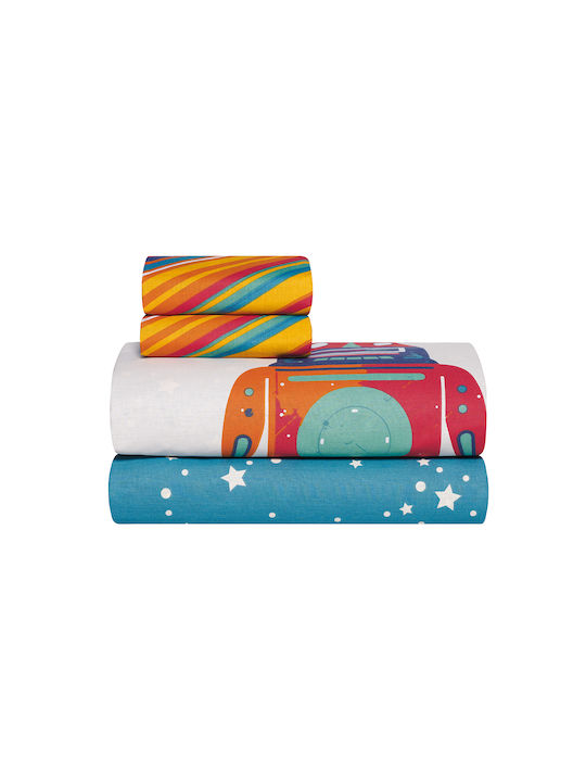Kentia Kinderbettlaken Set Galactica Blau 160x270cm