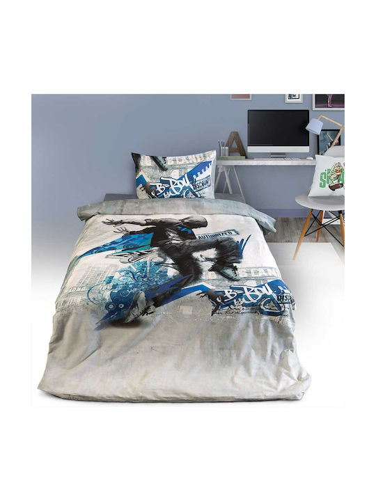 SB Home Sheet Set Single Cotton Brake Dance Blue 160x260cm