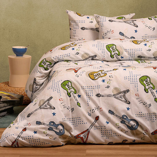 Melinen Комплект чаршафи Единично Памучни Екрю 170x260см 3бр