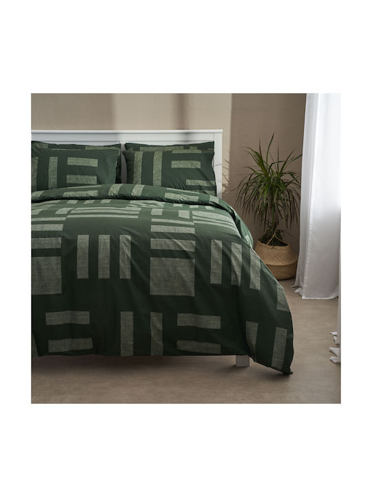 Charalambidis Textiles Σεντόνι Μονό με Λάστιχο από Βαμβάκι & Πολυεστέρα Πρασινο 90x200cm