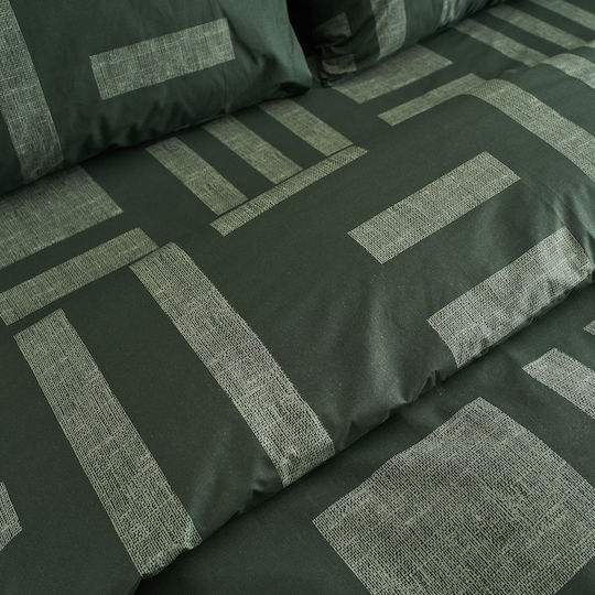 Charalambidis Textiles Sheet Single with Elastic Band from Cotton & Polyester Green 90x200cm