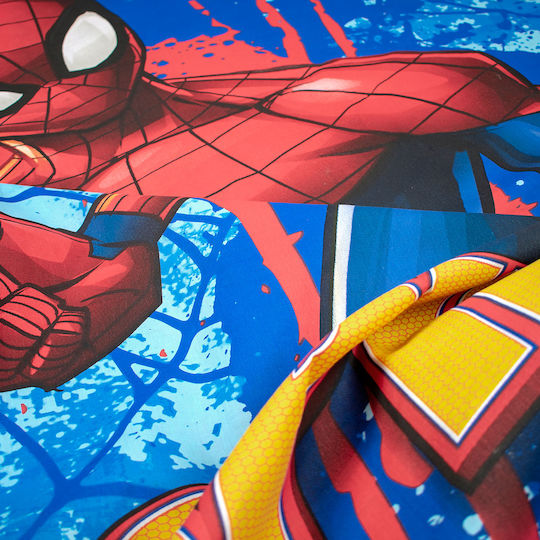 Marvel Bettwäsche-Set Einzel Baumwolle Spider-Man 713 Electric Blue 160x240cm 3Stück