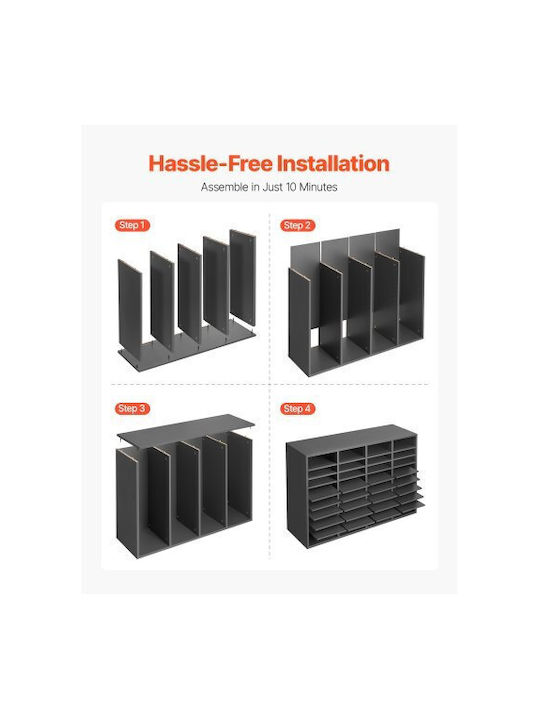 Grey Bookcase 99.7x30.5x68cm