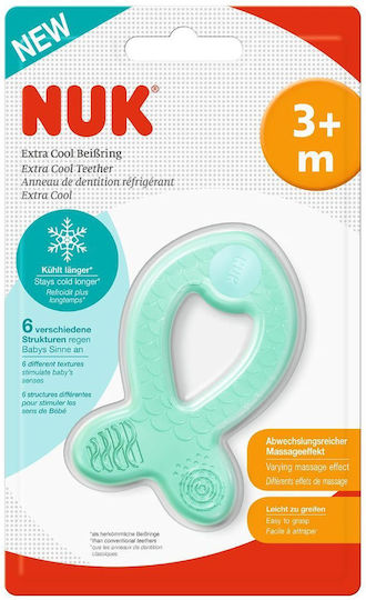 Nuk Fish Inel de dentiție cu gel din silicon pentru 3 m+ Verde/Roz