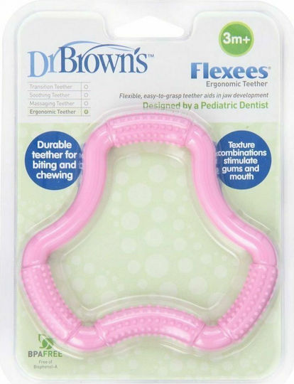 Dr. Brown's Flexees Teething Ring made of Silicone for 3 m+ Red