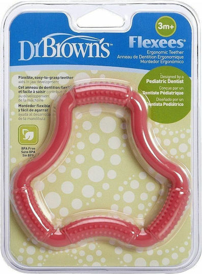 Dr. Brown's Flexees Teething Ring made of Silicone for 3 m+ Red