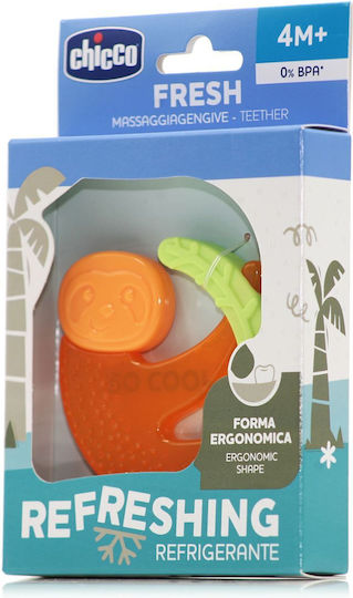 Chicco Monkey Μασητικός Κρίκος Οδοντοφυΐας με Νερό από Σιλικόνη για 4 m+ Πορτοκαλί