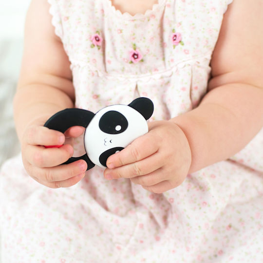 Akuku Panda Teething Rattle made of Silicone for 3 m+