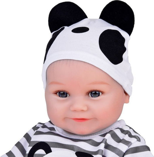 Lovely Soft Boy Doll 45cm Lifelike Dressed In Panda Overalls Za5358