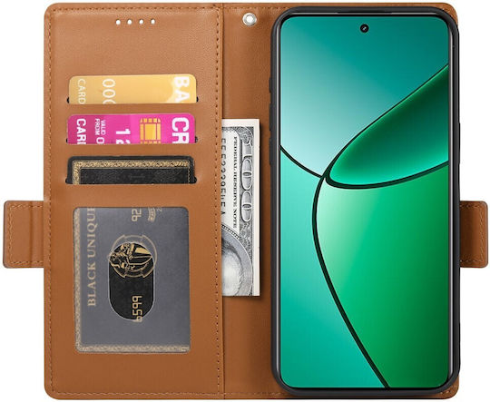 Mad Mask Wallet Piele / Piele artificială Maro (Realme 14 Pro+)