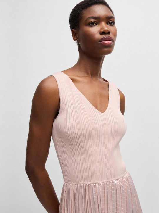 Fernani Summer Midi Evening Dress Pink