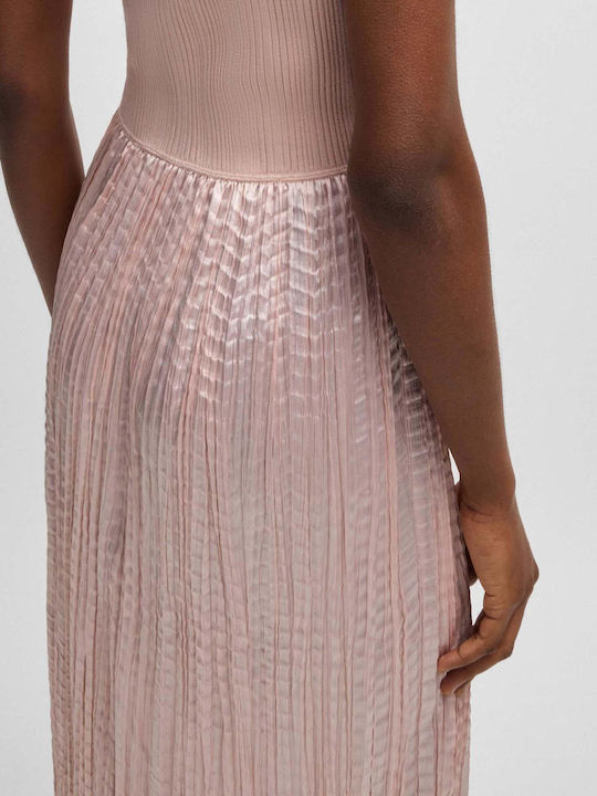 Fernani Summer Midi Evening Dress Pink
