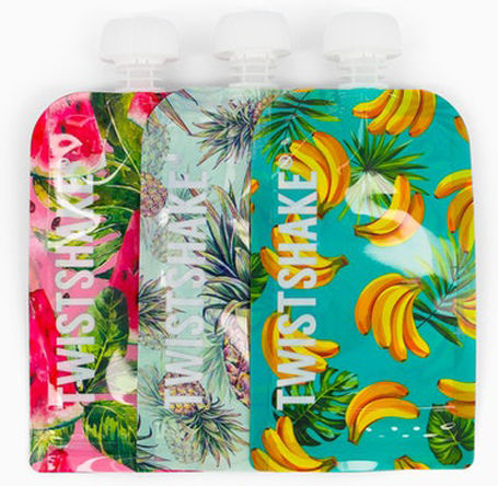 Twistshake Multicolour Food Pouch Squeeze Bag Made of Plastic 3 Pieces