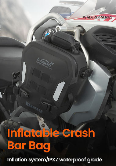 Loboo Wanderer Crash Bar Bags Bag for Motorcycle Protection Rails Black