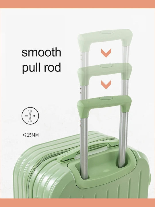 Kourk Carry-On Cabin Hard Travel Suitcase Peach With 4 Wheels Height 55cm