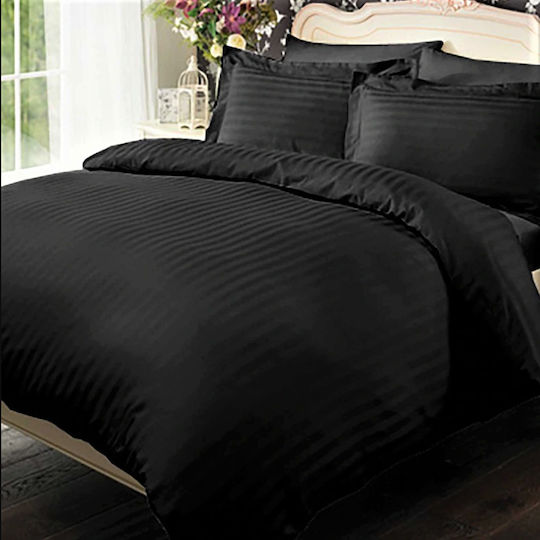 The Home Deco Factory Set Față de Pernă cu plic de acoperire Negru 70x70cm.