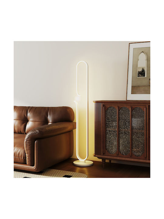 HomCom LED Φωτιστικό Δαπέδου Υ145xΜ28εκ. με Φυσικό Λευκό Φως Λευκό