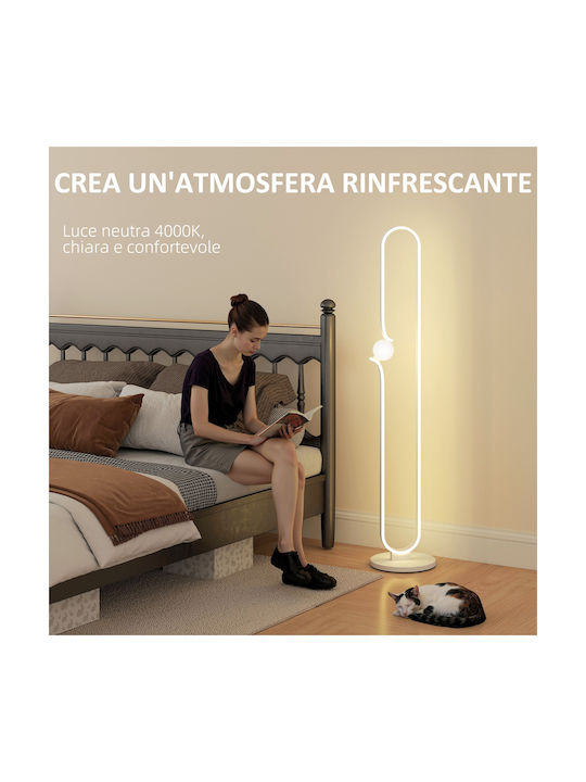 HomCom LED Φωτιστικό Δαπέδου Υ145xΜ28εκ. με Φυσικό Λευκό Φως Λευκό