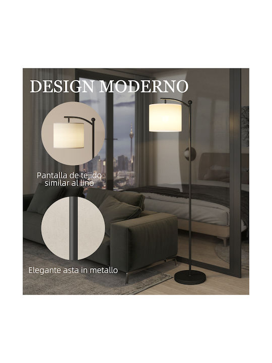 HomCom Floor Lamp with Socket for Bulb E27 Black