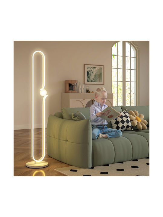 HomCom LED Φωτιστικό Δαπέδου Υ145xΜ28εκ. με Φυσικό Λευκό Φως Λευκό