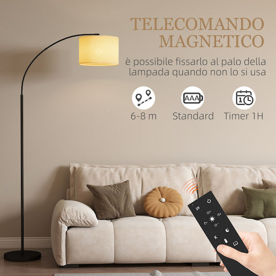 HomCom Stehleuchte mit Fassung für Lampe E27 Schwarz