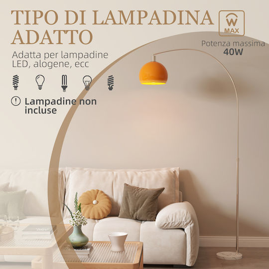 HomCom Φωτιστικό Δαπέδου Υ180xΜ90εκ. με Ντουί για Λαμπτήρα E27 Λευκό