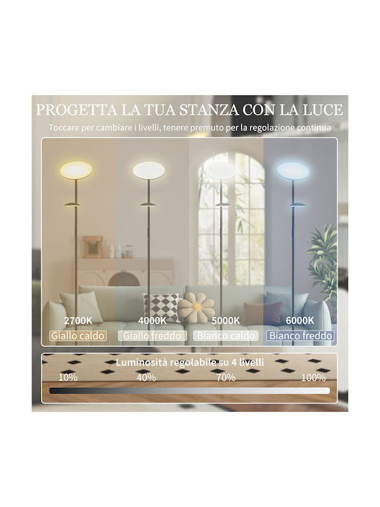 HomCom Floor Lamp H175cm. Black