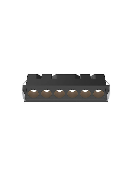 Braytron Παραλληλόγραμμο Χωνευτό Σποτ Μαύρο 16.3x4.1εκ. 1τμχ