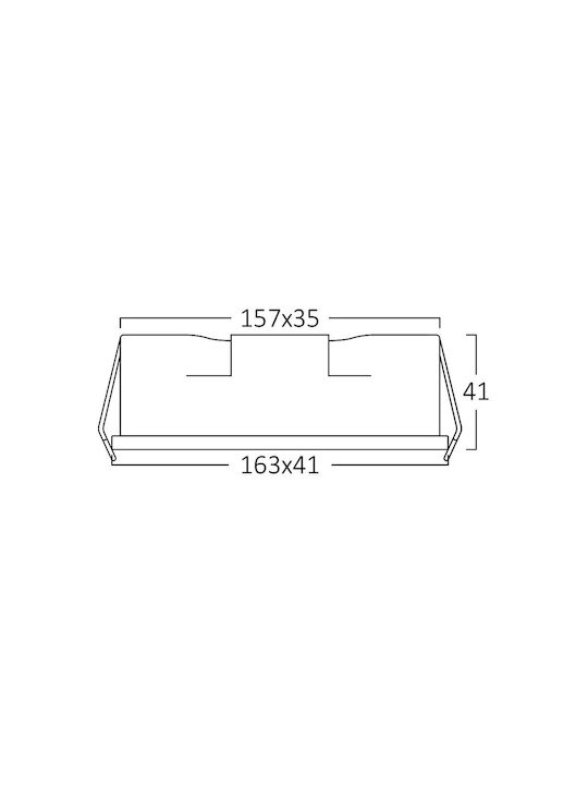 Braytron Παραλληλόγραμμο Χωνευτό Σποτ Μαύρο 16.3x4.1εκ. 1τμχ