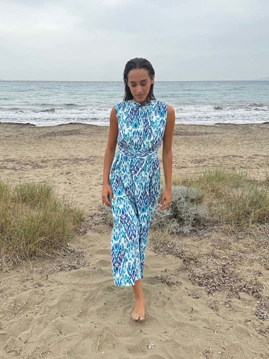 Sommer Midi Kleid Blue