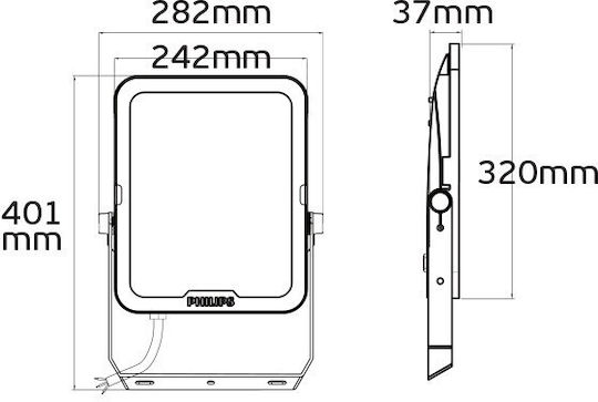 VK Lighting Waterproof LED Floodlight 150W Warm White 3000K IP65