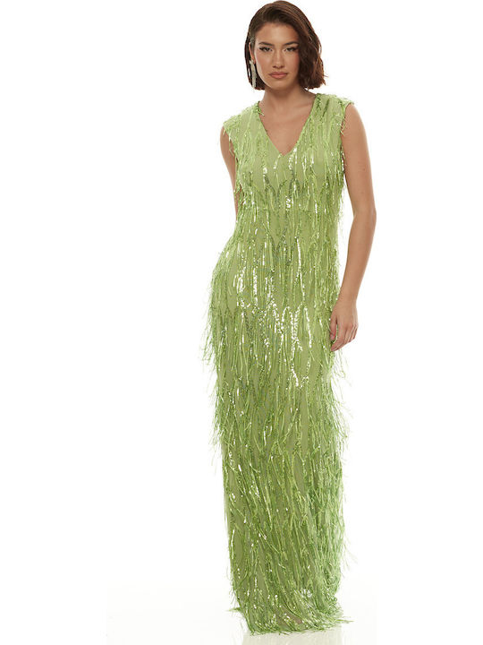 Summer Maxi Dress for Wedding / Christening Green
