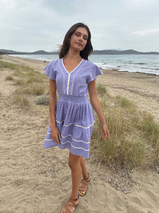 Summer Mini Dress Lilac