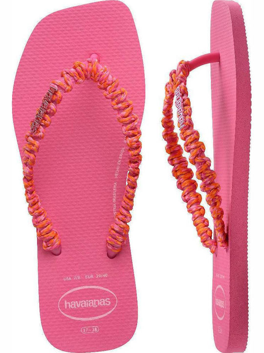 Slim Square Flip Flops In Fuchsia Colour