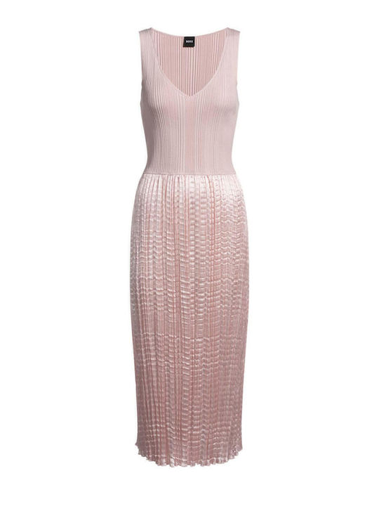 Fernani Summer Midi Evening Dress Pink