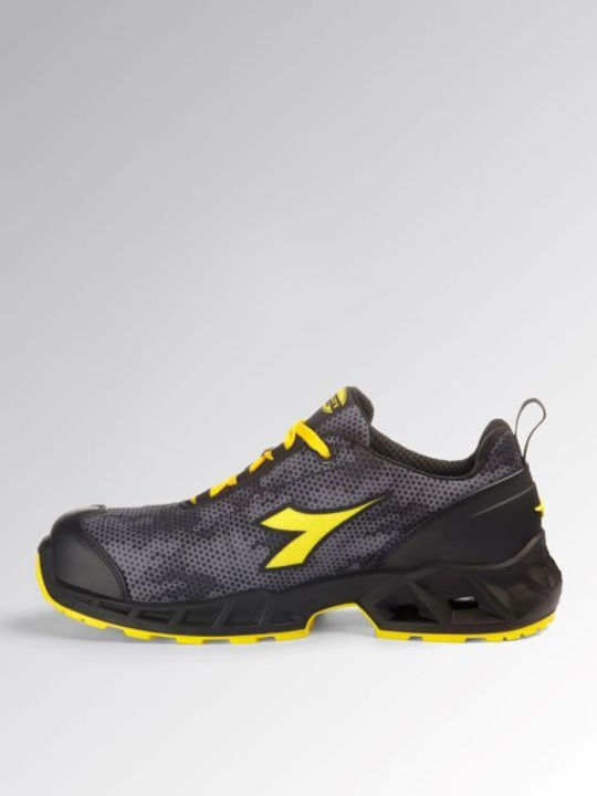 Utility Diadora Waterproof Safety Shoe Shark Stable Impact Low S3S FO SR SC ESD Black Grey EN ISO 20345:2022 181158