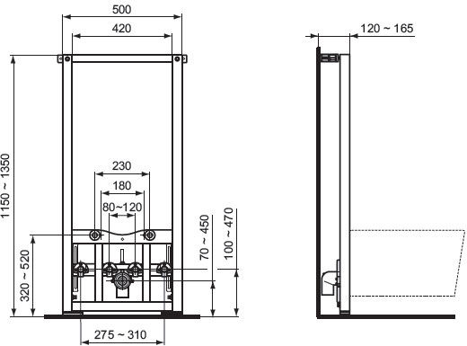 Πλαίσιο Στήριξης Μπιντέ Ideal Standard Prosys R016267