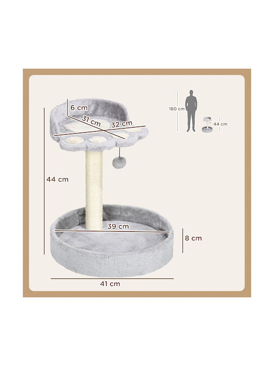 Pawhut Cat Scratching Post Poles Gray Ceiling 41x41x44cm