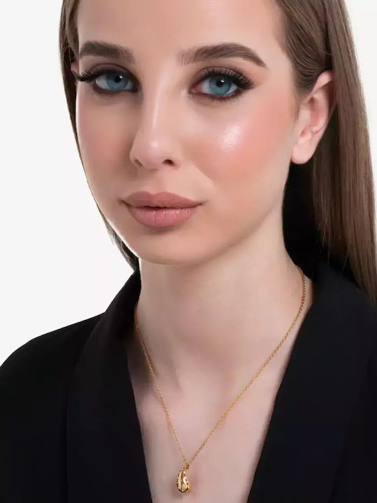 Luca Barra Necklace from Gold Plated Steel