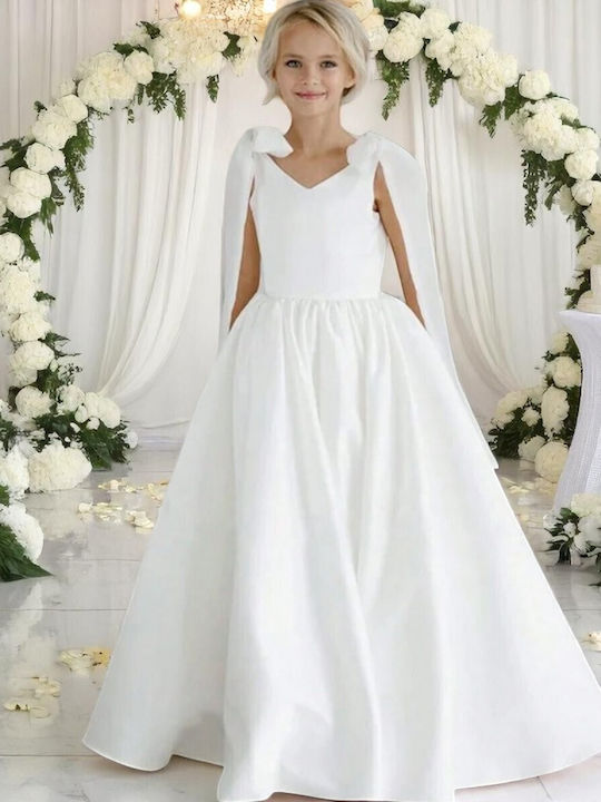 Kinderkleid Ärmellos Für Blumenmädchen Weiß