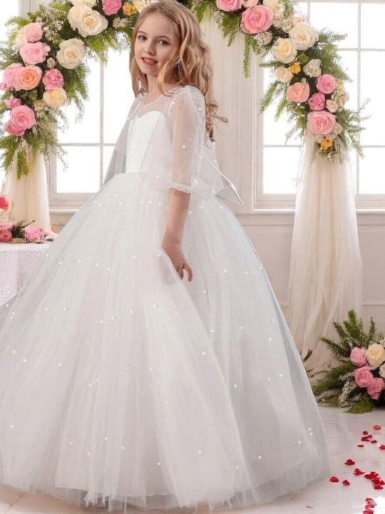 Rochie pentru Copii Mânecă lungă White