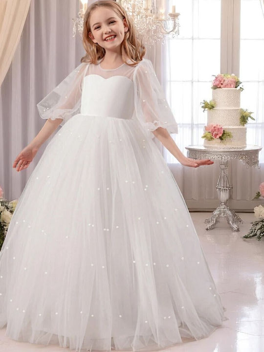 Rochie pentru Copii Mânecă lungă White