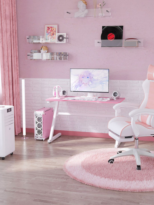 Vinsetto 921-621V00PK Gaming Chair with Footrest Pink