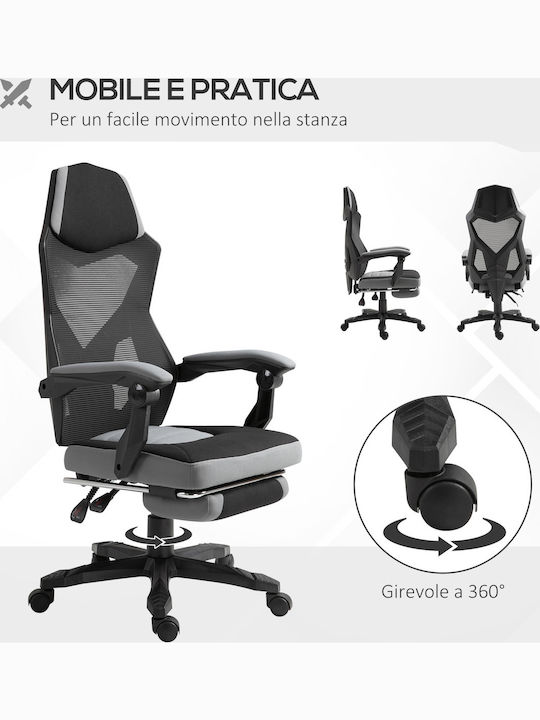 HomCom Scaun De Birou Cu Brațe Gri