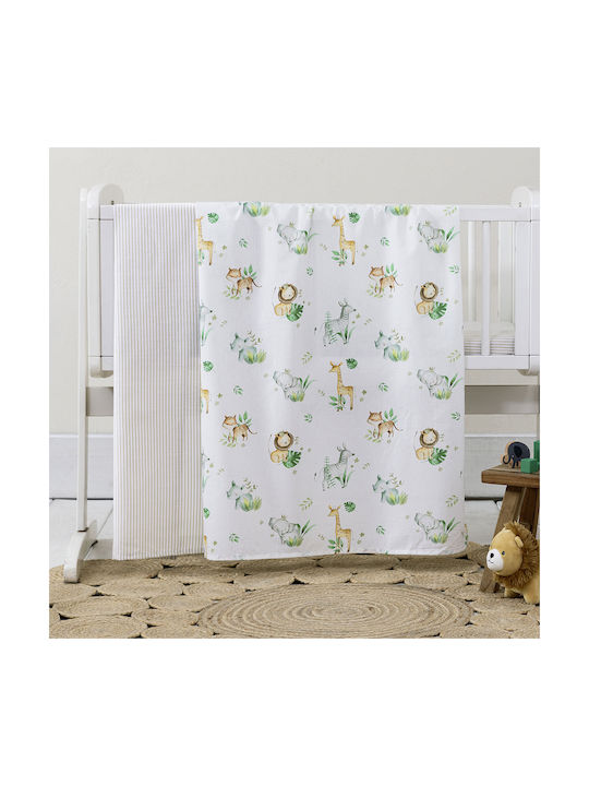 Nima Safari Friends Baby Sheets Set Cradle Cotton White 70x110cm 2pcs